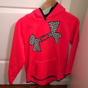neon pink under armour hoodie